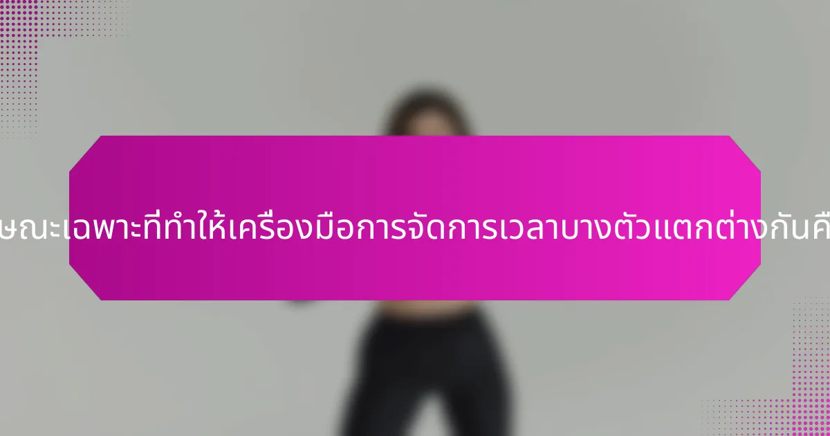คุณลักษณะเฉพาะที่ทำให้เครื่องมือการจัดการเวลาบางตัวแตกต่างกันคืออะไร?