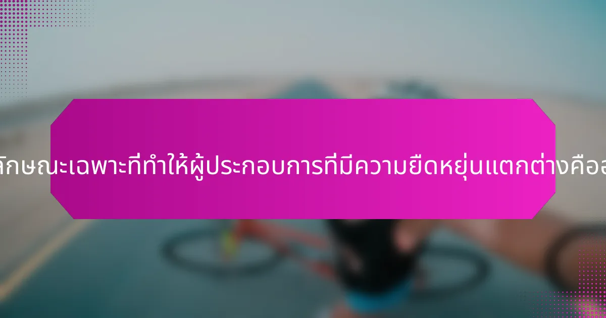 คุณลักษณะเฉพาะที่ทำให้ผู้ประกอบการที่มีความยืดหยุ่นแตกต่างคืออะไร?