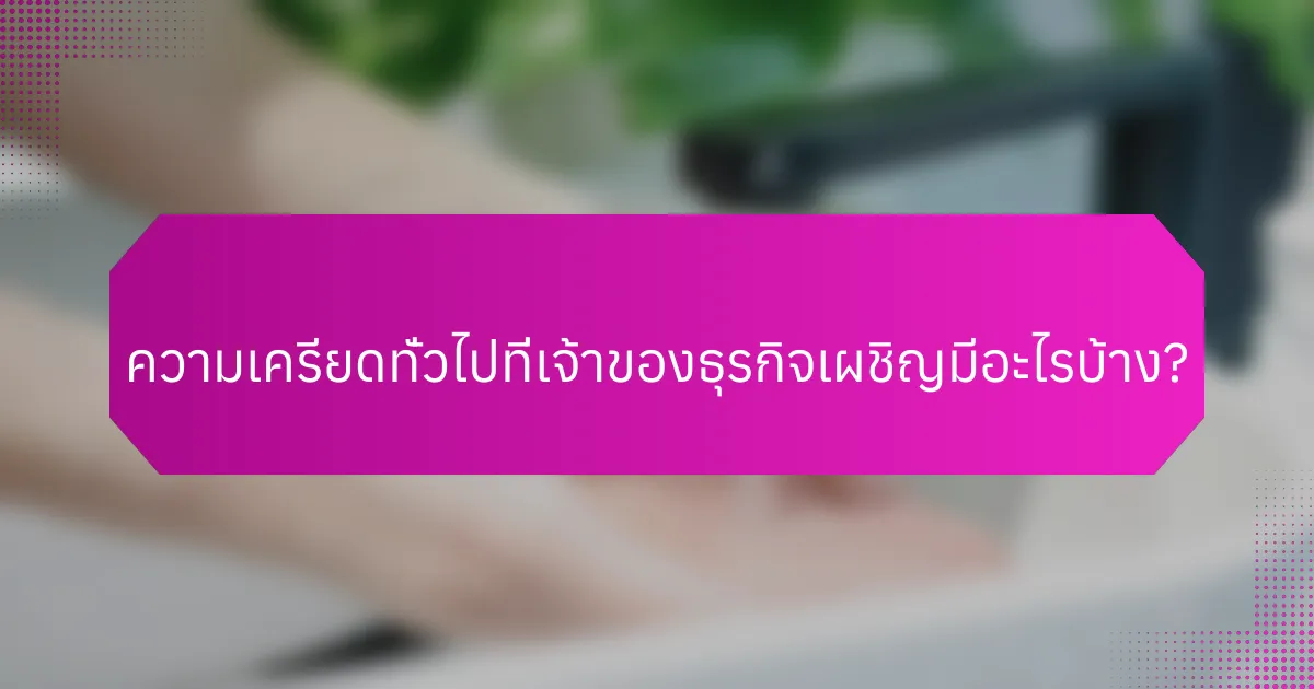 ความเครียดทั่วไปที่เจ้าของธุรกิจเผชิญมีอะไรบ้าง?