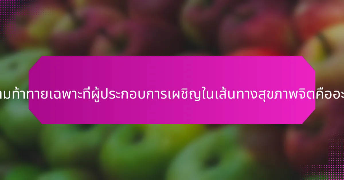 ความท้าทายเฉพาะที่ผู้ประกอบการเผชิญในเส้นทางสุขภาพจิตคืออะไร?