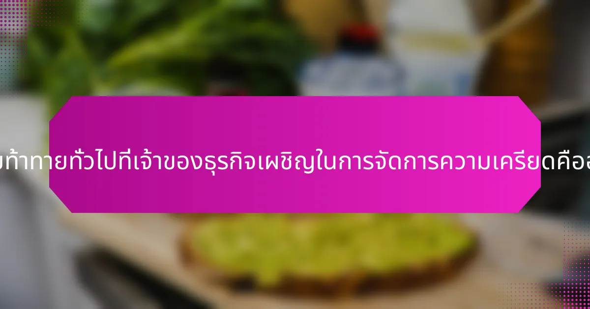 ความท้าทายทั่วไปที่เจ้าของธุรกิจเผชิญในการจัดการความเครียดคืออะไร?