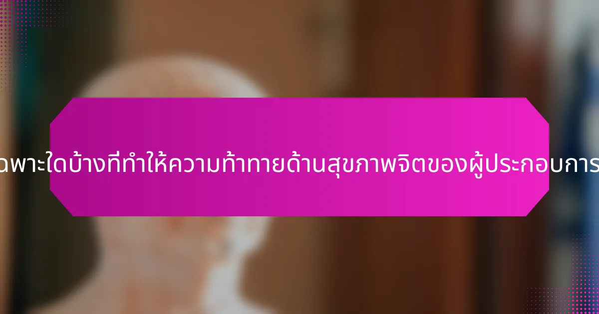 ปัจจัยเฉพาะใดบ้างที่ทำให้ความท้าทายด้านสุขภาพจิตของผู้ประกอบการแย่ลง?