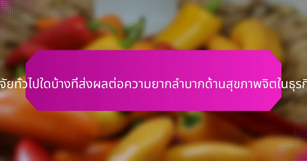 ปัจจัยทั่วไปใดบ้างที่ส่งผลต่อความยากลำบากด้านสุขภาพจิตในธุรกิจ?